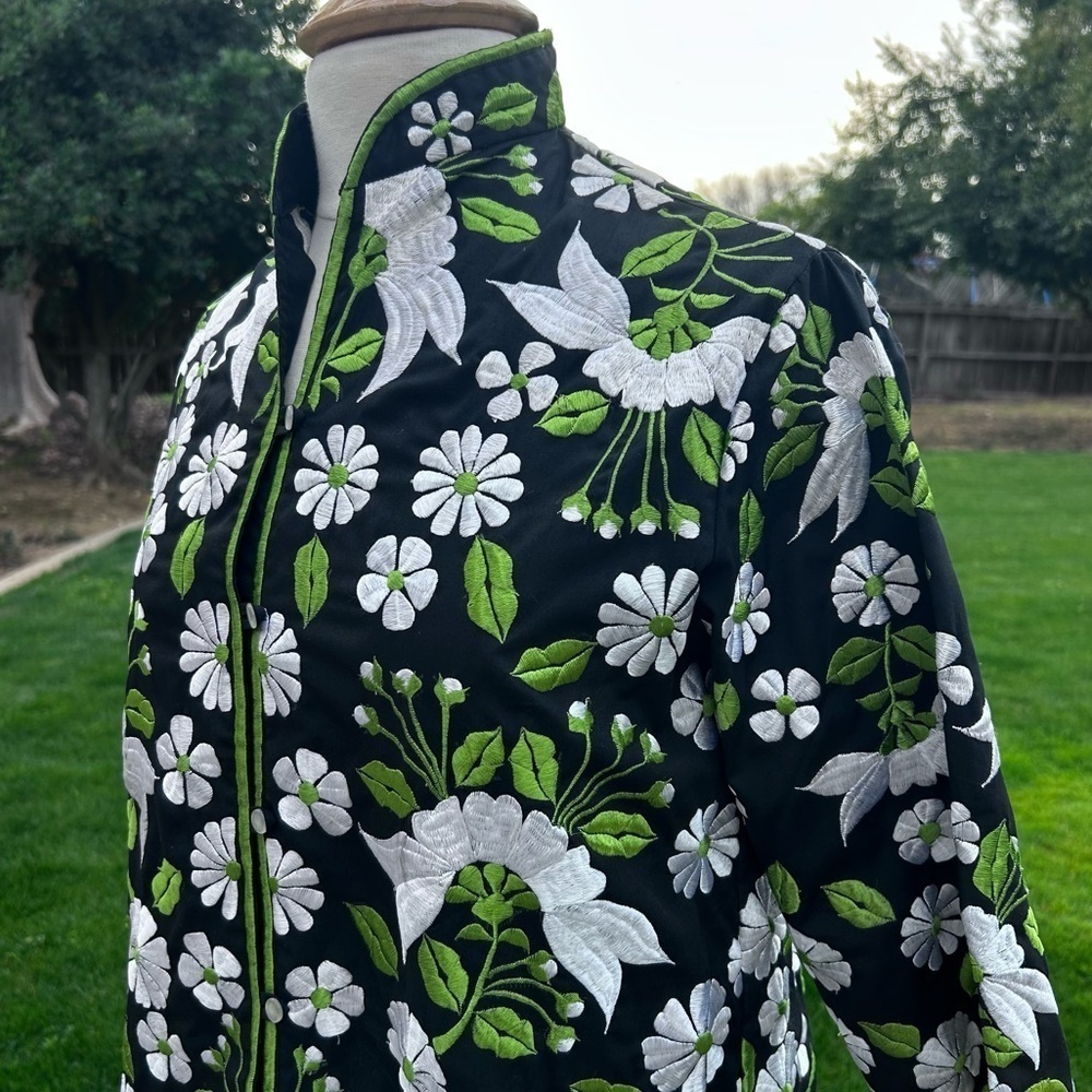 Embroidered Kimono Style Floral Jacket